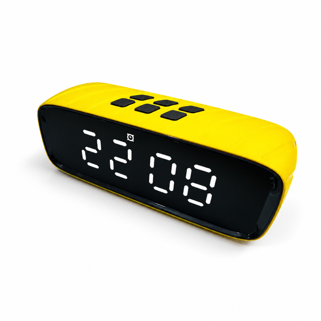 HAUT PARLEUR BLUETOOTH AVEC HORLOGE ALARME WSA-858 jaune