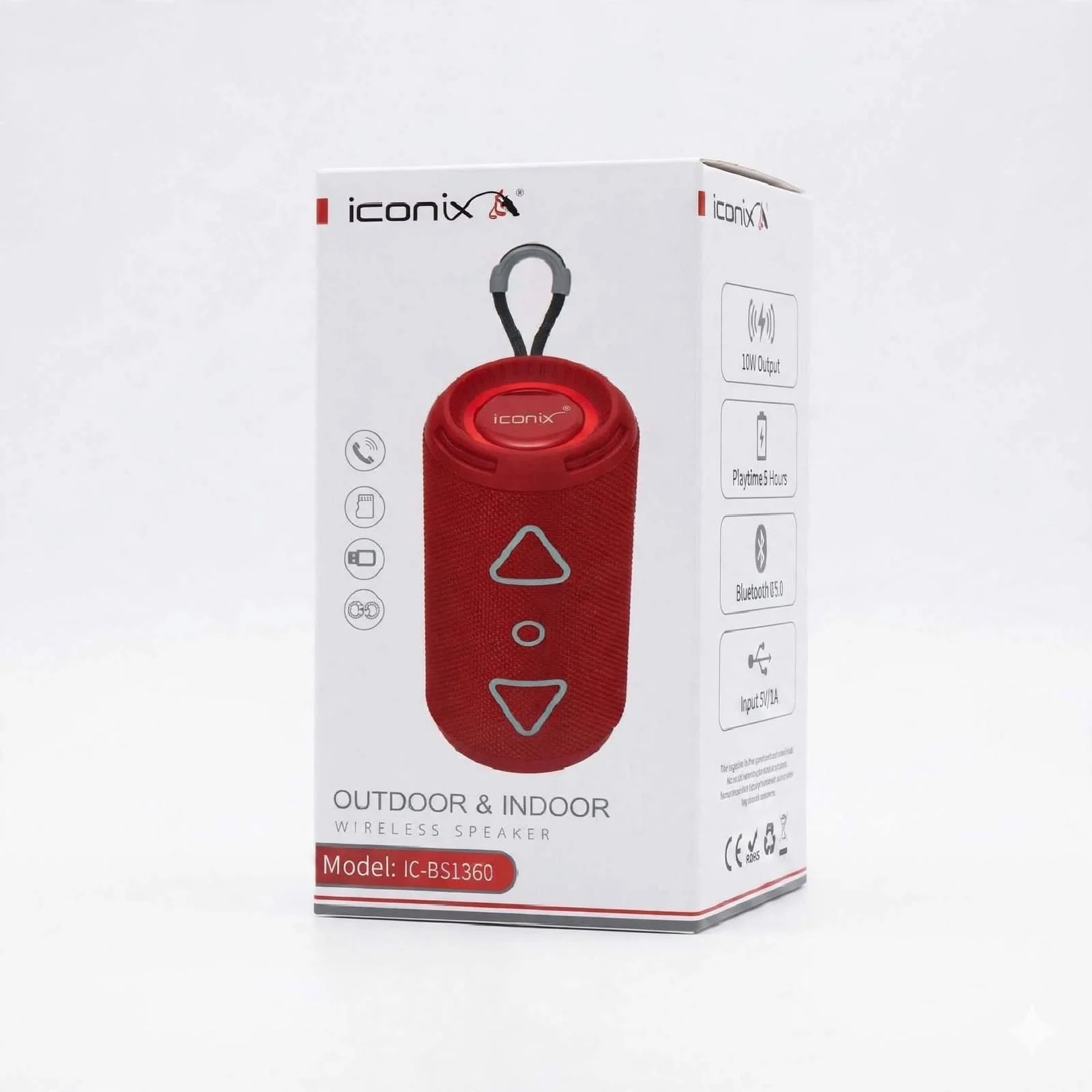 HAUT-PARLEUR ICONIX SANS FIL IC-BS1360 16w rouge, photo 1 sur 2
