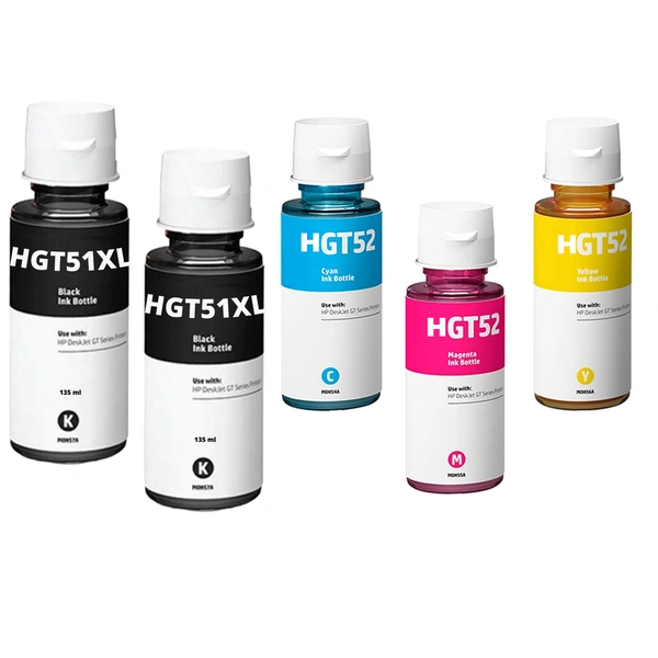 Pack 5Bouteille d’Encre adaptable HP GTG3XL-GT52