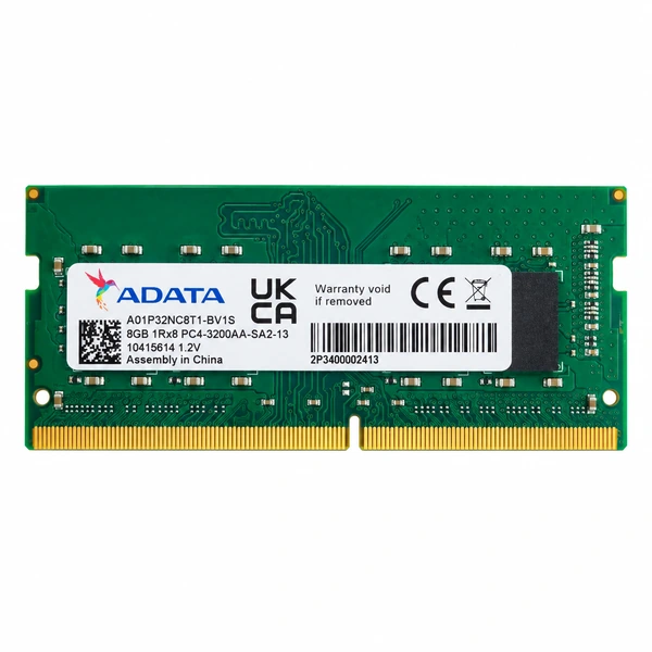 Barrette Mémoire ADATA pour PC portable 8Go DDR4 3200 MHz SO-DIMM