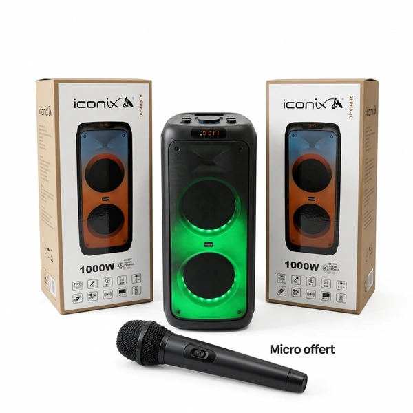 Haut Parleur Bluetooth Iconix Noir - Alpha10 - micro offert, photo 1 sur 5