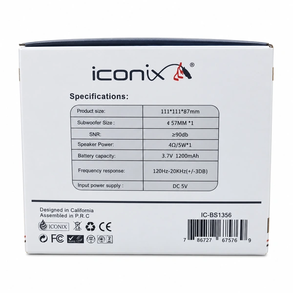 HAUT-PARLEUR ICONIX SANS FIL IC-BS1356 blanc, photo 3 sur 3